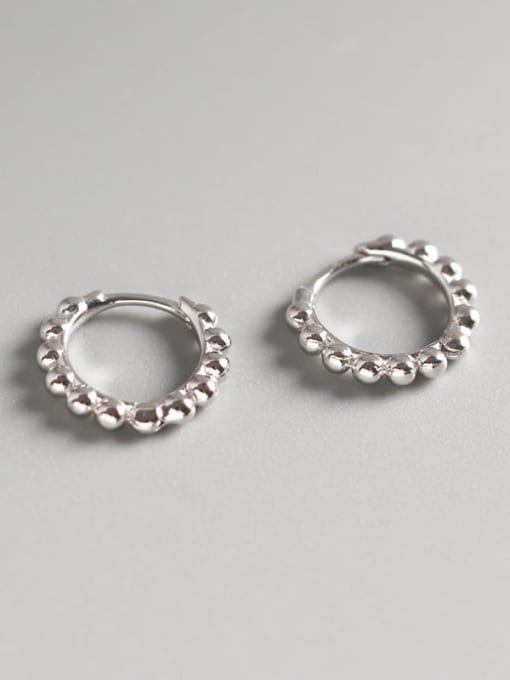 3#Large Platinum 925 Sterling Silver Geometric Minimalist Huggie Earring