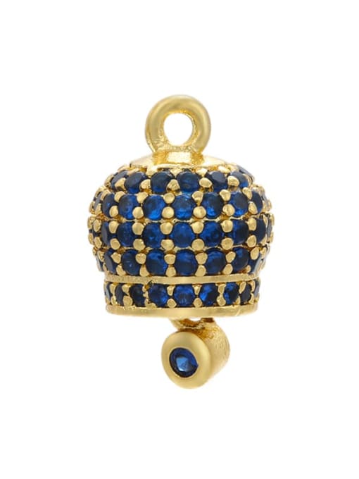 Golden Blue Diamond Micro Set Fancy Diamond Bell Accessories Pendant