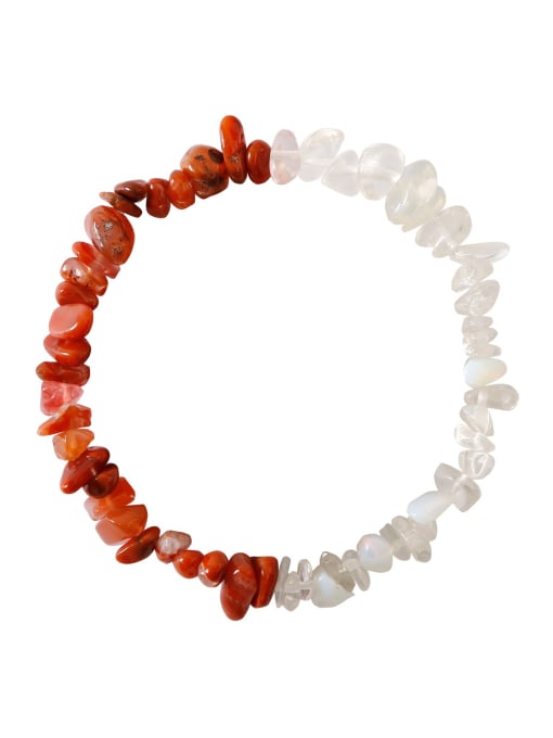 Bc68002 agate white Multi Color Natural Stone  Geometric Trend Stretch Bracelet