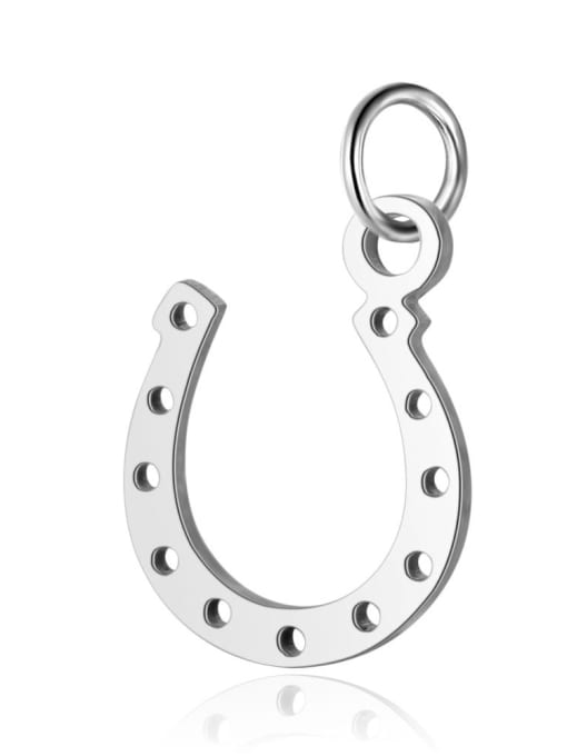T519S Stainless steel Horseshoe Charm Height : 10 mm , Width: 17 mm