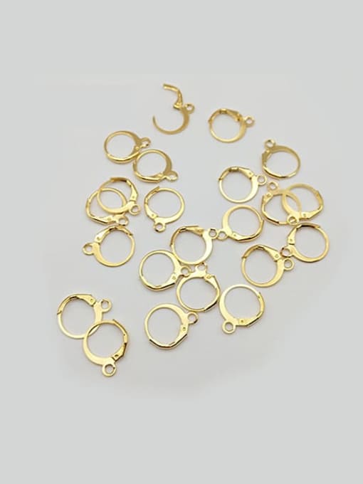 Supply Brass 24K Gold Plated Geometric Spring Ring Clasp 0