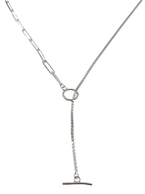 ARTTI 925 Sterling Silver Hollow Geometric Chain Minimalist Long Strand Necklace 2