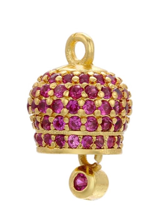 Golden Red Diamond Micro Set Fancy Diamond Bell Accessories Pendant