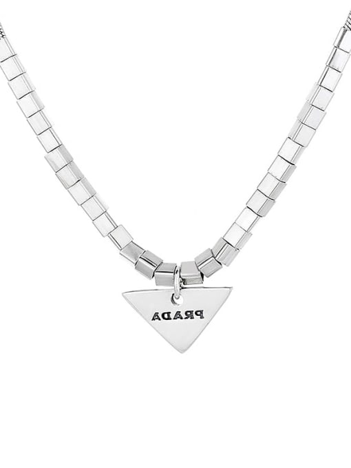 469LM approximately 9.3g 925 Sterling Silver Triangle Trend Necklace