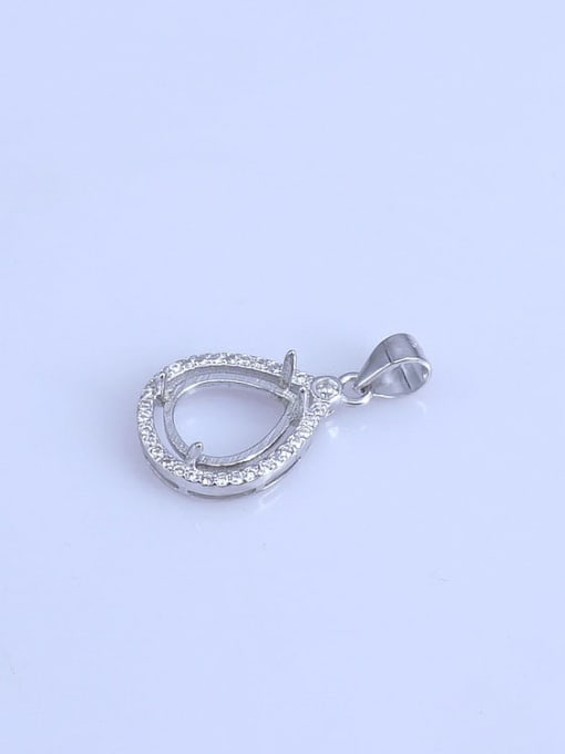 Supply 925 Sterling Silver Rhodium Plated Water Drop Pendant Setting Stone size: 8.5*10.5mm 1