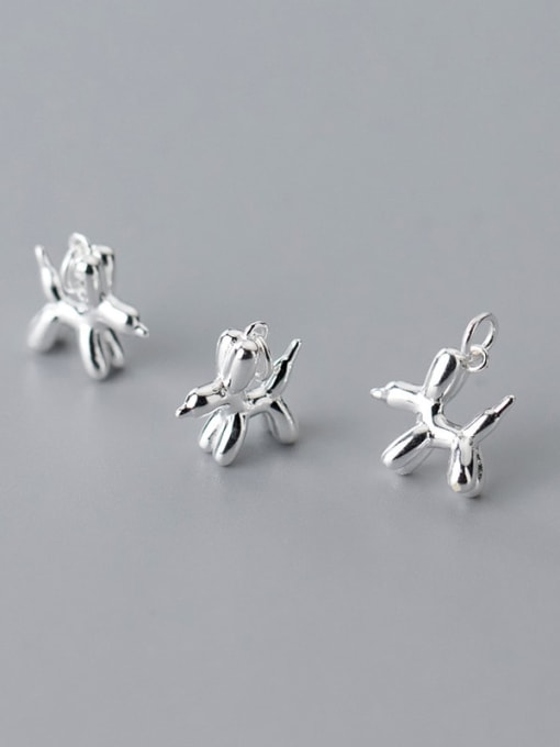 FAN S925 silver electroplating three-dimensional color retention balloon dog charm 1
