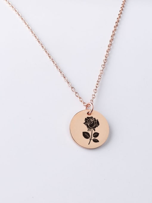 Rose gold yp001 18 20mm Stainless steel Round Minimalist Necklace