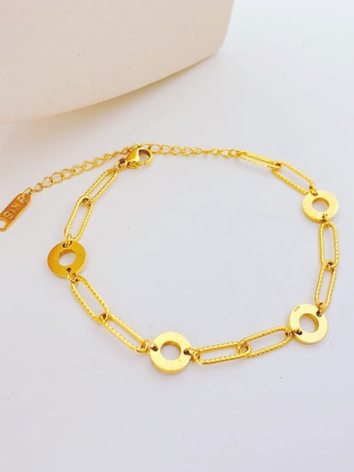 MEN PO Titanium Steel Geometric Chain Minimalist Link Bracelet 2