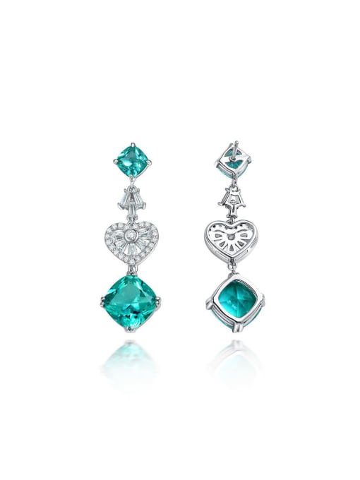 A&T Jewelry 925 Sterling Silver High Carbon Diamond Heart Luxury Earring