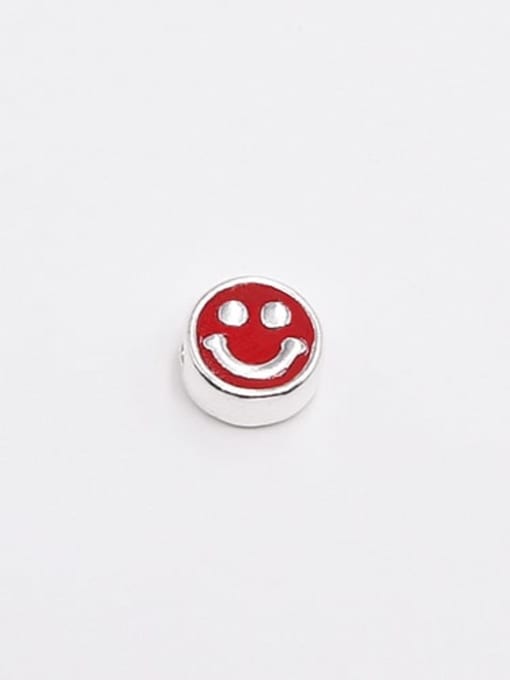 Style II Red (by piece) S925 Sterling Silver Epoxy Smiley Face Pink Green Black Yellow Red Smile Pendant
