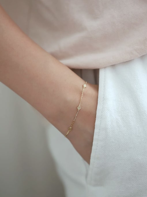 ZEMI 925 Sterling Silver Geometric Minimalist Link Bracelet 3