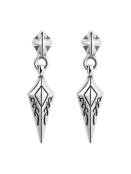 020R approximately 1.88 grams 925 Sterling Silver Geometric Vintage Drop Earring