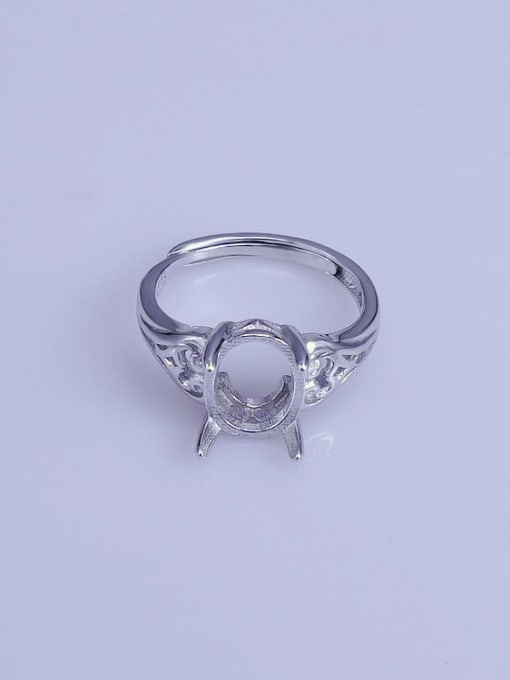 Supply 925 Sterling Silver 18K White Gold Plated Heart Ring Setting Stone size: 8*10mm 0