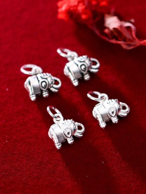 FAN 925 Sterling Silver Elephant Charm Height : 11 mm , Width: 12 mm 1