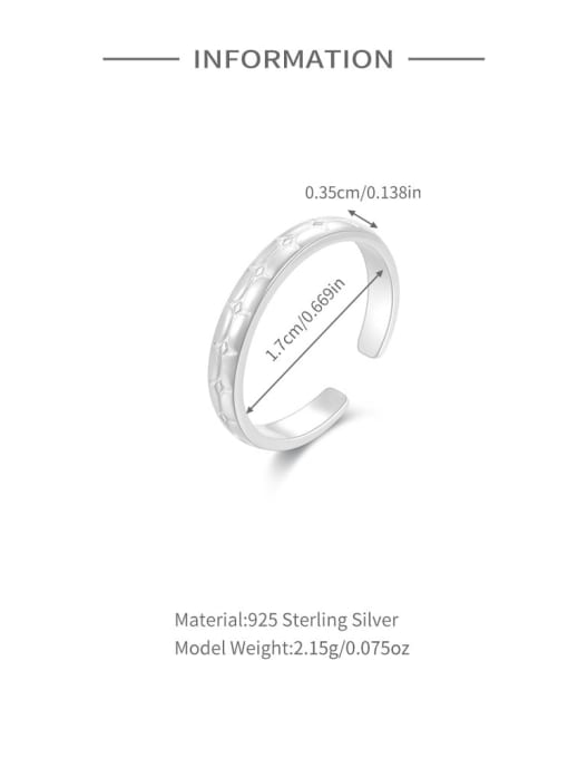 YUANFAN 925 Sterling Silver Geometric Trend Band Ring 2