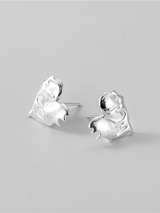 Lava Love Earrings 925 Sterling Silver Heart Minimalist Stud Earring