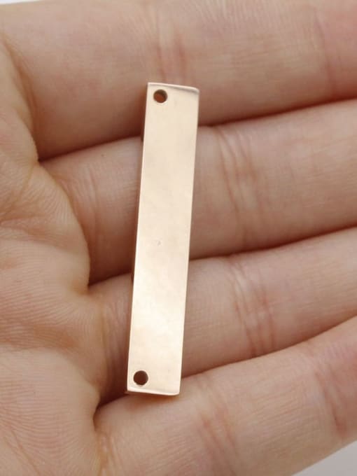 Rose Gold Stainless steel mirror polished long strip tag