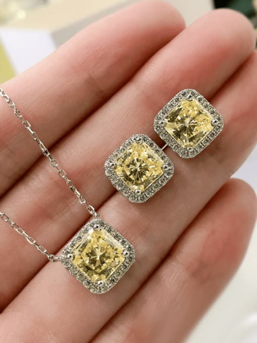 M&J 925 Sterling Silver High Carbon Diamond Geometric Dainty Necklace 1