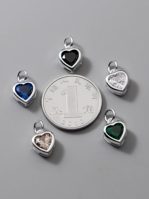 FAN 925 Sterling Silver Crystal Heart Dainty Pendant 2