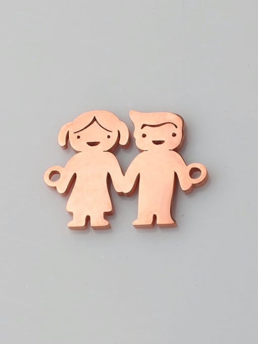 Boys and girls rose gold Stainless steel boy and girl pendants couple pendants