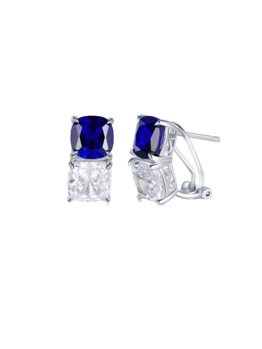 M&J 925 Sterling Silver Cubic Zirconia Square Luxury Stud Earring 0