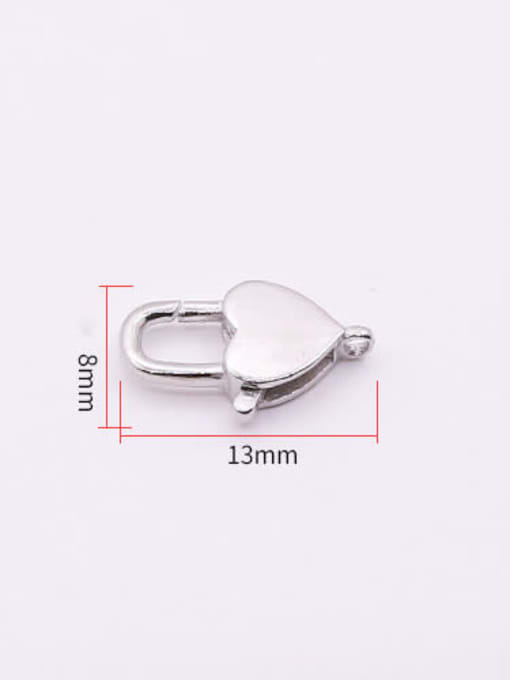 Silver Plated Platinum S925 Sterling Silver Heart-Shaped Lobster Buckle Buckle