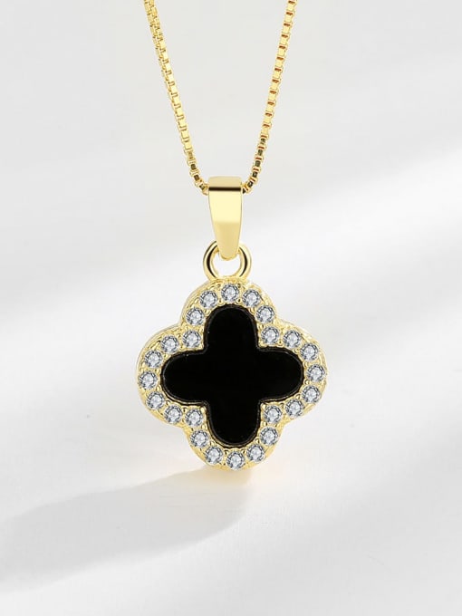 18k gold 925 Sterling Silver Shell Clover Minimalist Necklace
