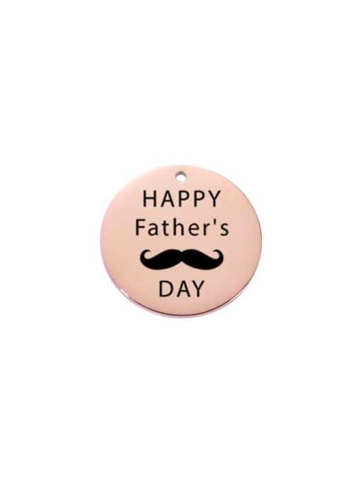 rose gold Stainless Steel Laser Lettering Father's day Single Hole Diy Jewelry Accessories