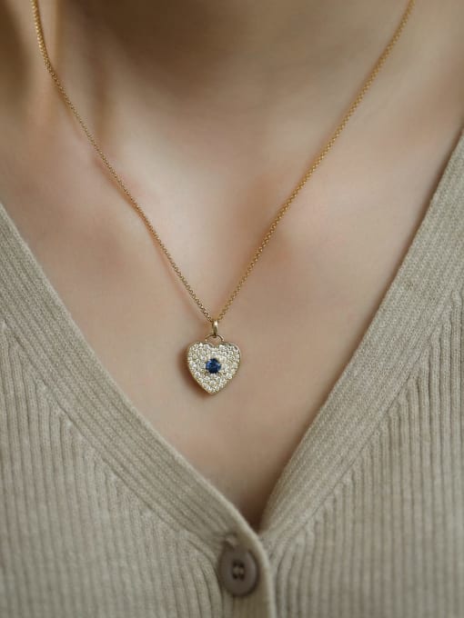 ZEMI 925 Sterling Silver Cubic Zirconia Heart Dainty Necklace