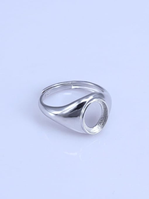 Supply 925 Sterling Silver 18K White Gold Plated Oval Ring Setting Stone size: 8*10mm 2