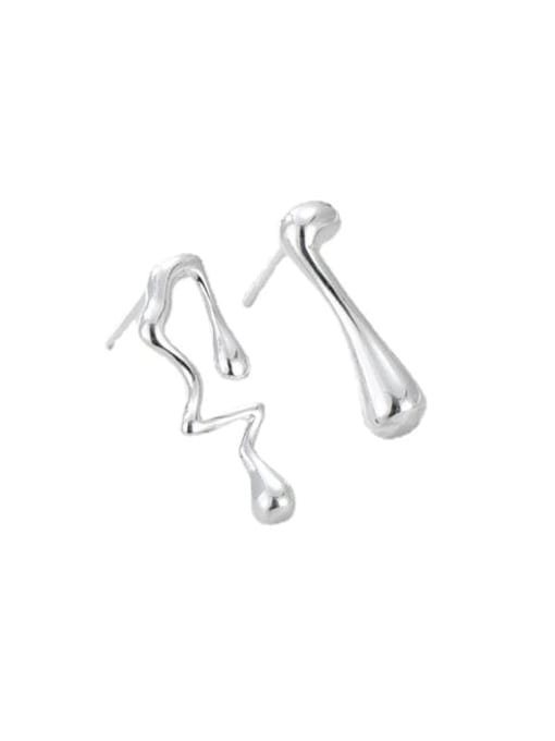 ARTTI 925 Sterling Silver  Minimalist Geometric  Asymmetrical Note Stud Earring