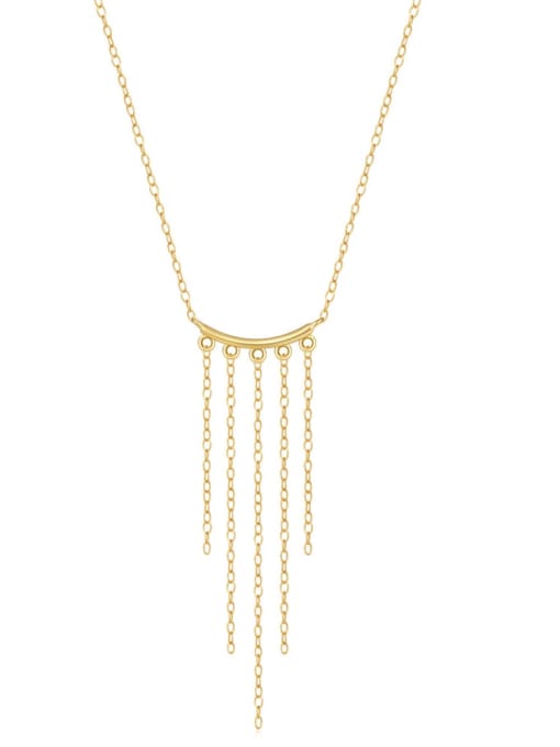 golden 925 Sterling Silver Tassel Minimalist Necklace