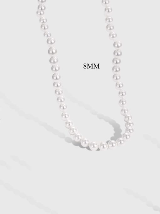 STL-Silver Jewelry 925 Sterling Silver Freshwater Pearl Geometric Dainty Beaded Necklace 3