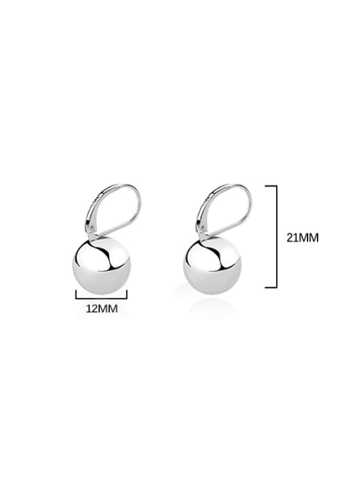 YUANFAN 925 Sterling Silver Round  Ball Minimalist Huggie Earring 2