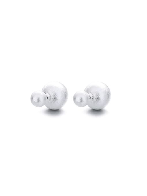 TAIS 925 Sterling Silver Round Minimalist Stud Earring 0