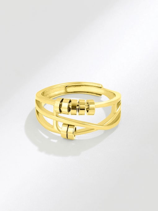 18k gold 925 Sterling Silver Geometric Minimalist Stackable Ring