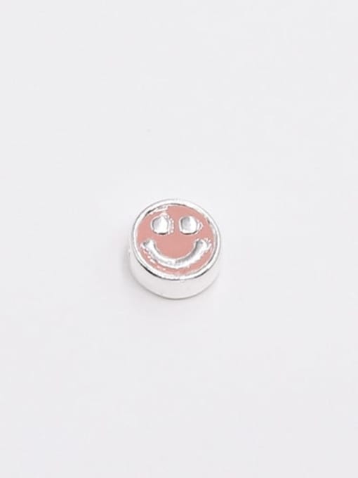 Style 2 Pink (by piece) S925 Sterling Silver Epoxy Smiley Face Pink Green Black Yellow Red Smile Pendant