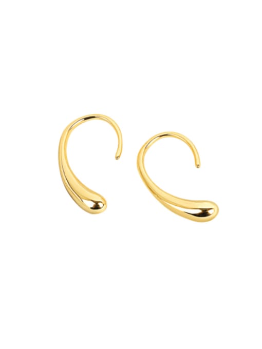 18K gold 925 Sterling Silver Water Drop Minimalist Hook Earring