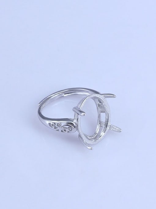 Supply 925 Sterling Silver 18K White Gold Plated Geometric Ring Setting Stone size: 9*11 10*14 13*17 15*20MM 2