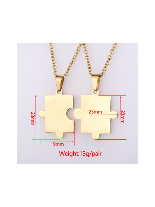 MEN PO Stainless steel Geometric puzzle Minimalist Necklace 1