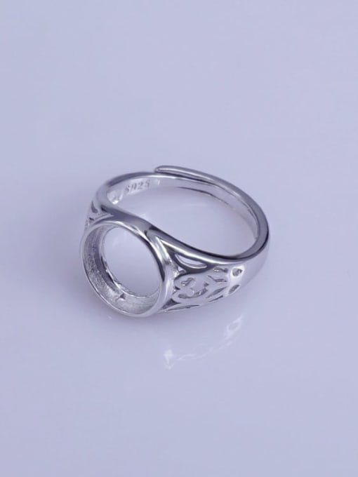 Supply 925 Sterling Silver 18K White Gold Plated Geometric Ring Setting Stone size: 10*10mm 2
