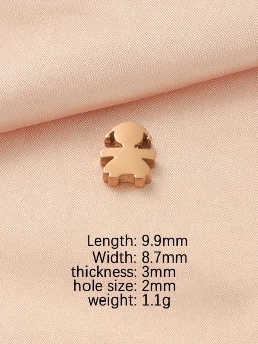 Rose Gold Girl Stainless steel Minimalist Boy and girl small hole bead pendant DIY jewelry