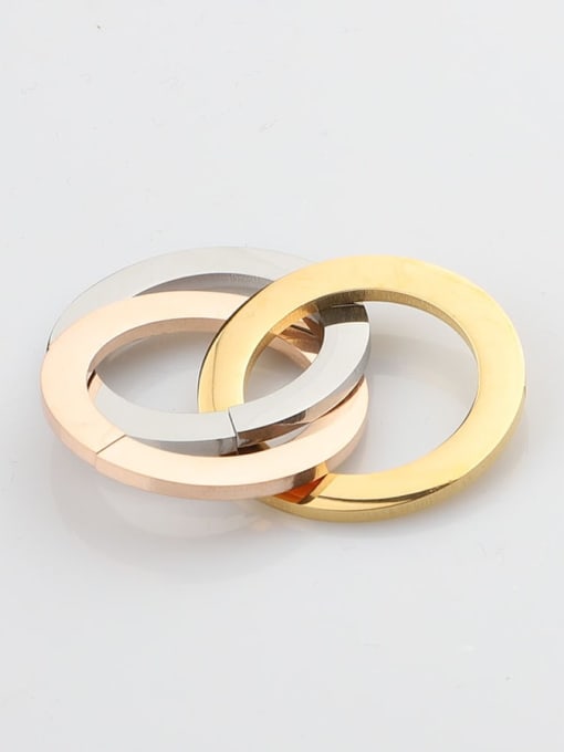Tricolor Stainless steel three-color three-ring polished pendant