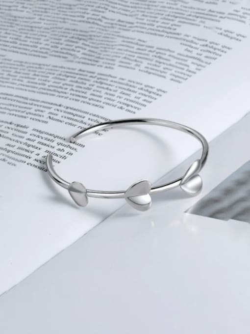 PNJ-Silver 925 Sterling Silver Heart Minimalist Bracelet 1