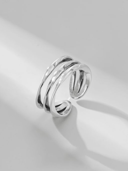 ARTTI 925 Sterling Silver Round Vintage Double layer Stackable Ring