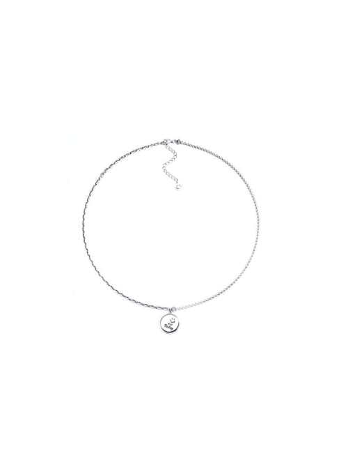 039L9.2g 925 Sterling Silver Round Vintage Necklace
