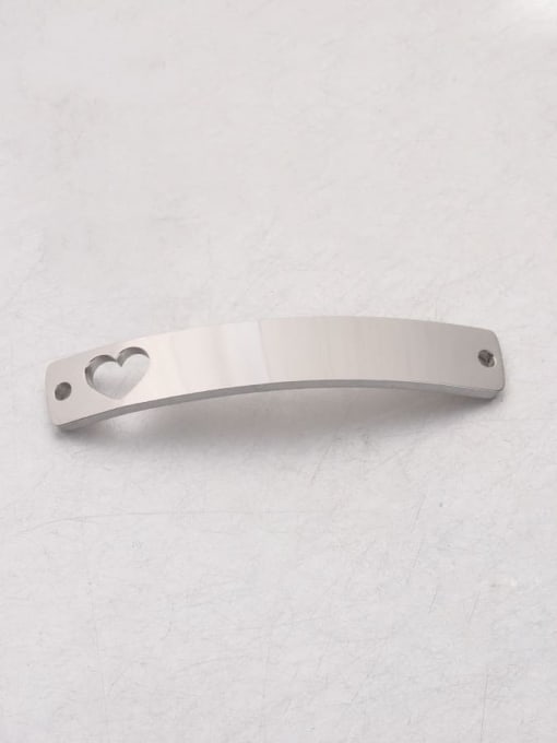 Steel color Stainless Steel Hollow Love Curved Rectangular Connector