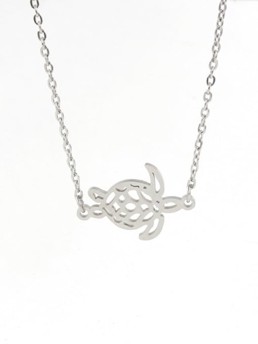 Steel color Stainless steel Turtle Trend Necklace