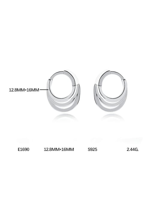 YUANFAN 925 Sterling Silver Geometric Minimalist Huggie Earring 4