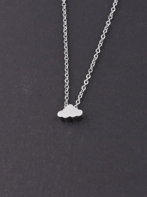 Steel color Stainless steel Cloud Minimalist Necklace